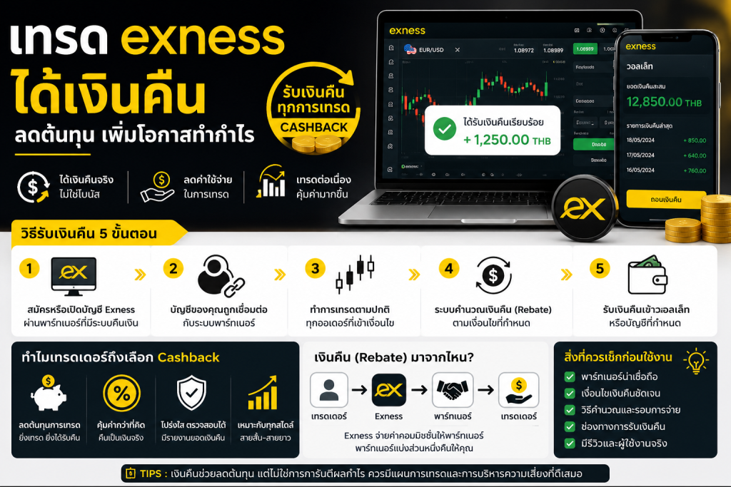 เทรด exness ได้เงินคืน